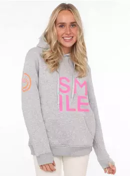 Zwillingsherz Hoodie Alissa Smile-Print grau hellgrau