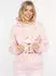 Zwillingsherz Hoodie Alissa Shiny glänzender Print Daumenloch Kordel gesticktes Herz pink blush