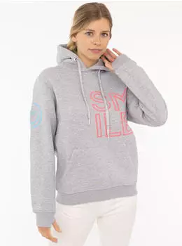 Zwillingsherz Hoodie Alissa 0 Smile-Stickerei grau hellgrau