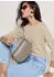 Madeleine Strickpullover Kaschmirpullover mit U-Boot-Ausschnitt beige melange