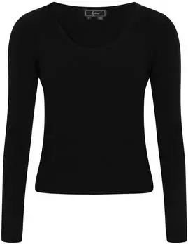 Faina Fashion Look Pullover Slim Fit Rippstrick schwarz