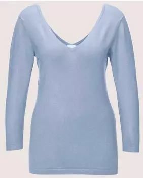 Madeleine Strickpullover Kaschmirpullover mit U-Boot-Ausschnitt (78829136) himmelblau