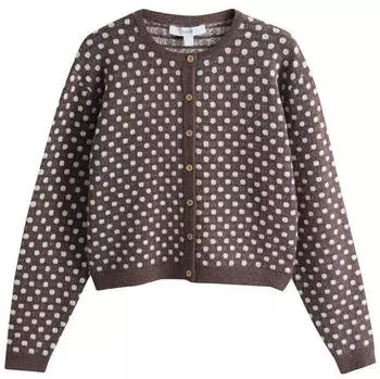Next Fashion Cardigan Relaxed Fit mit Blumenmuster (G7859706) schoko/weiß