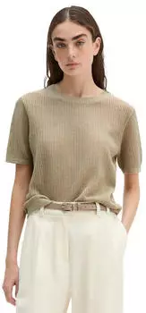 Marc O'Polo Strickpullover aus Baumwolle-Leinen-Slub-Garn (89582843) linen beige