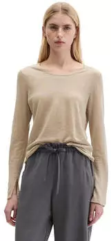 Marc O'Polo Strickpullover aus Baumwolle-Schurwolle-Mix mit U-Boot-Ausschnitt (91499703) sandpaper
