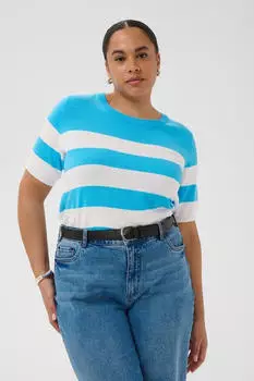 Kaffe KCLizzy Pullover (10582914) aquarius / chalk wide stripe