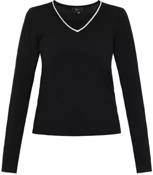 Faina Pullover mit V-Ausschnitt schwarz/weiß