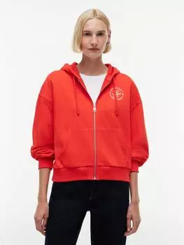 Tommy Hilfiger TH Roundal Zip-Up Hoodie Sweatjacke (WW0WW50938) fire rot