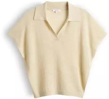 Opus Kurzarm Strick-Polo Pullover Regular Fit (4255849244702) honey butter