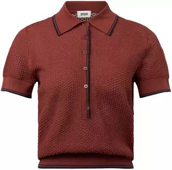 DRYKORN MEROPE Strickshirt mit Polokragen und Knopfleiste (425181) rostrot