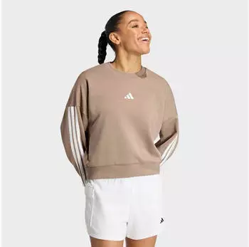Adidas ALL SZN Fleece Loose Sweatshirt khaki/wei&szlig;