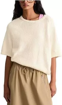 Marc O'Polo Kurzarm-Pullover Regular Fit aus Cotton Slub Garn (26224653) creamy white