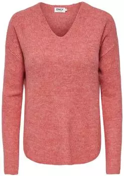 Only ONLCAMILLA V-Ausschnitt Pullover Regular Fit Melange (30355899) cayenne melange