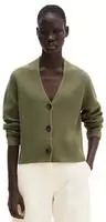 Cardigan MARC O'POLO "aus Heavy-Weight-Organic-Cotton", Damen, Gr. XXS, pure sage,