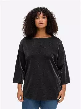 Sheego Sweatshirt mit U-Boot-Ausschnitt (350763_48) schwarz