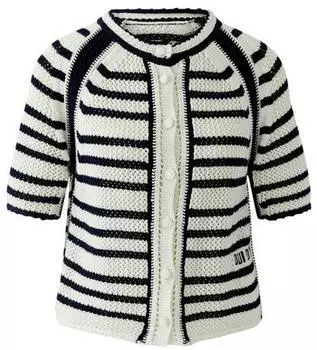 Ouí Regular Fit Strickjacke mit Wollanteil white blue