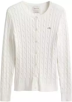 GANT Cable Knit Cardigan eggshell