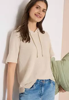 Cecil Kapuzenshirt Casual Fit macadamia beige