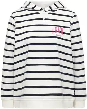 Cecil Kapuzensweatshirt gestreift Comfort Fit (B303809) blau