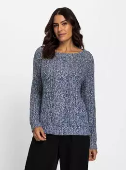 Witt Weiden Langarm-Pullover rauchblau-meliert