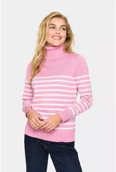 Saint Tropez MilaSZ Rollkragenpullover Classic Fit (32050968) sea pink mel/ice stripe