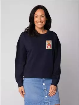 watapparel Sweatshirt Rainbow Cassette / Tarot The Reader / Cute Fox french navy