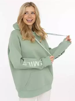 Zwillingsherz Hoodie "SMILE & LAUGH" (11750716) iceberg green