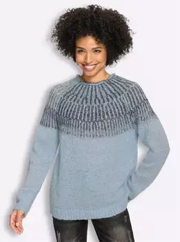 Heine Strickpullover gemustert (69260941) bleu-meliert