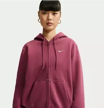 Nike W NK STDO FLC MW STD FZ HDY Kapuzensweatjacke pink smoke/sail