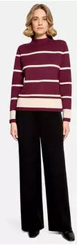 Betty Barclay Strickpullover mit Stehkragen patch dunkelrot/beige
