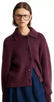 Marc O'Polo Cardigan aus Woll-Alpaka-Mix (55022721) dark red melange/burgunder