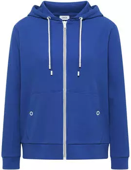 Cecil Kapuzensweatjacke mit Struktur und seitlichen Taschen mit Knopf (B325643) deep river blue