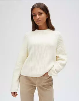 Opus Ponusa Strickpullover mit Rippenstruktur und Raglan&auml;rmeln (1061464373106) soft cream
