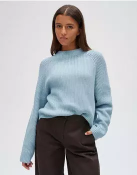 Opus Ponusa Strickpullover mit Rippstruktur und Raglan&auml;rmeln (4255849126909) dusty aqua