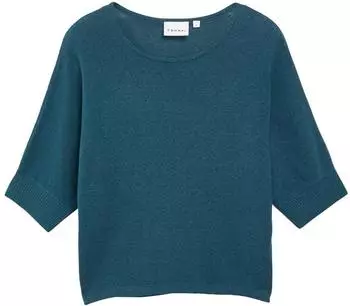 Comma Softer Batwing-Pullover aus Baumwollmix petrol 2184649.5548.