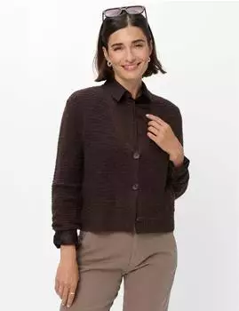 BRAX Damen Strickjacke Style ALICIA brunette dunkelbraun Gr. (906032_90118500_55)
