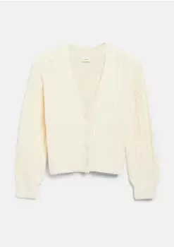 s.Oliver Kuschelige Strickjacke mit Zopfmuster / creme 2186938.0403.