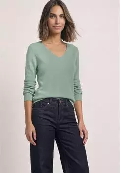 Street One Langarm Pullover mit V-Ausschnitt (A30402118100)