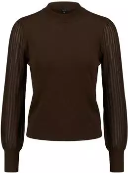 Zero Strickpullover mit transparenten &Auml;rmeln (40436113) chocolate plum