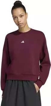 Adidas Essentials Small Logo Feel Cozy Relaxed Fit Sweatshirt (KF8421) maroon/white