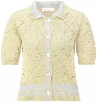 Rich & Royal Strickjacke mit Glitzergarn soft butter