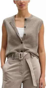 Marc O'Polo Lambswool Strickweste (5000011929) stone taupe melange