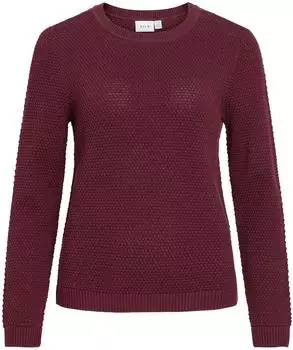 Vila VIDALO O-NECK L/S KNIT TOP NOOS Rundhalspullover Regular Fit (14082767) port royale