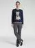 Rabe Strickpullover mit Hunde-Motiv und Fransen (57-113615) pazifik