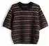 Opus Pairy Regular Kurzarmstricker mit Streifenmuster (10614914448460) dunkelrot