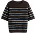 Opus Pairy Regular Kurzarmstricker mit Streifenmuster affogato