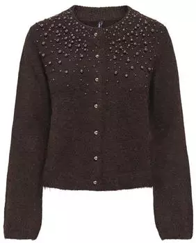 Only ONLMAGGIE Strickjacke dunkelbraun/silber