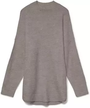 Vero Moda VMPLAZA LS Highneck Long Pullover Loose Fit Melange (10290784) moon rock melange