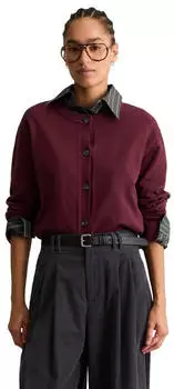 Marc O'Polo DENIM Strickjacke mit Polokragen (44161732) dark red melange