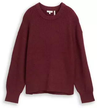 Tom Tailor Strickpullover mit Kaschmirmischung, melange (1052036) preppy plum melange